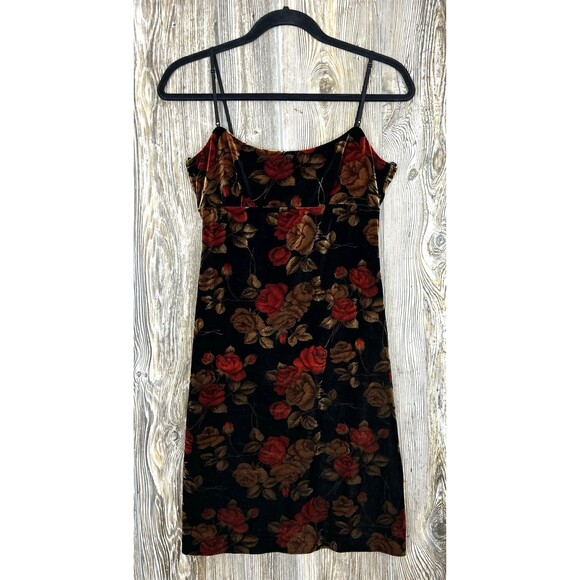 Vtg. Connected Velvet Sleeveless Slip Dress Witchy Y2K Goth Dark Romance XS - Picture 1 of 14